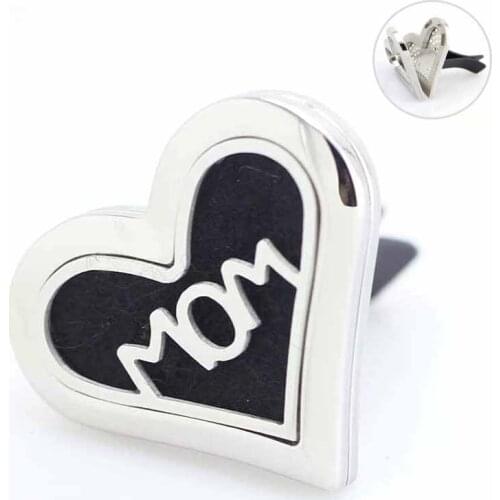 New Design Stainless Steel Heart Shape Mom Car Essential Oil Diffuser Aromatherapy Perfume Diffuser Pendant Locket