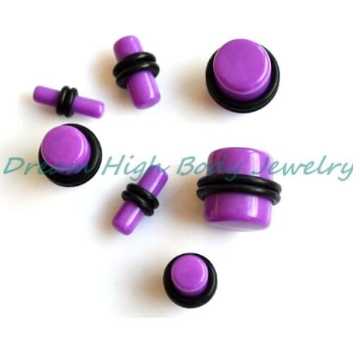 New Style Purple UV Ear Plug Ring stretcher kit set Body Piercing Lot Plain Ring Flesh Tunnel Ear Expander Earring Jewelry 70pcs