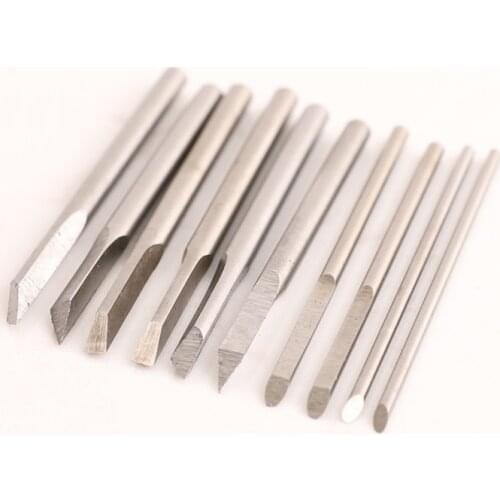 RICHMETERS 10PCS Carving Knife Blade Wood Carving Chisel Tools Set Micro Head Handmade Olive DIY Hand Tools