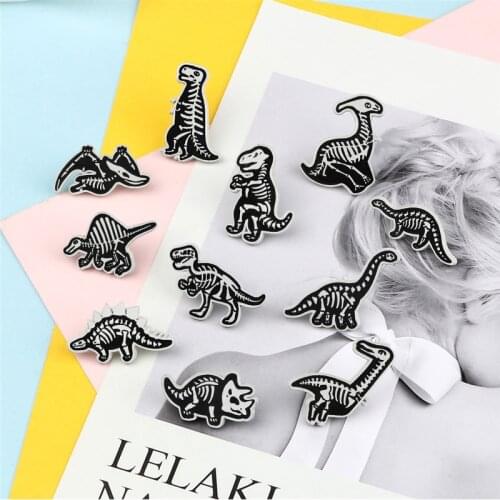 Original Jurassic Dinosaurs Brooches Tyrannosaurus Enamel Pin for Kids Animal Badges Bag Clothes Lapel Pins Jewelry Gift Friends