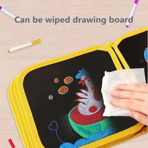 1 Set Portable Soft Chalk Drawing Board Baby DIY Drawing Book Coloring Book With Water Chalk Kid Painting Blackboard
