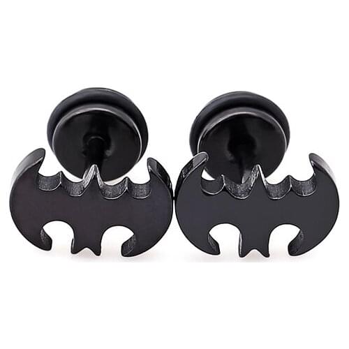 Bat earrings bird shape ear stud cute cool ear piercing jewelry for man woman 1 pair