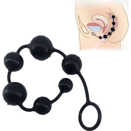 Silicone Soft Long Anal Bead pulling Ball Ass Plug Vagina Anal Dilator Massager Anal Stretching SM Anal Sex Toys For Couple