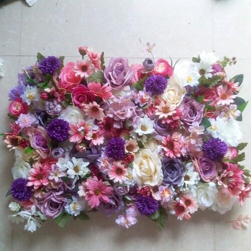 SPR colorful rose flower wall panels wedding backdrop artificial flower row arch runner decorative flore arrangement