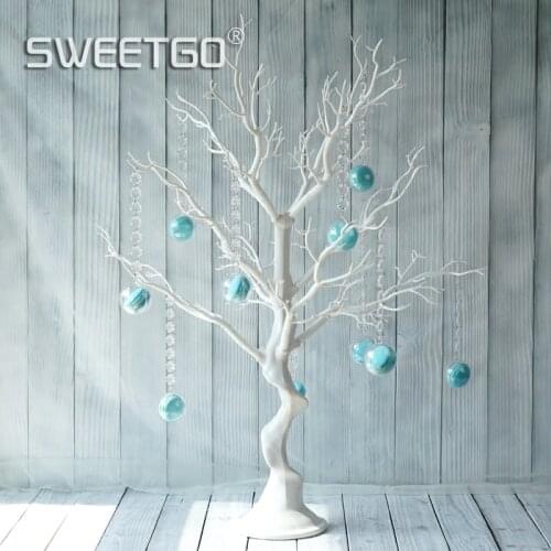 SWEETGO Wedding decoration tree white resin Simulated tree with macrons pendants for candy bar/shop window display Wishing Tree