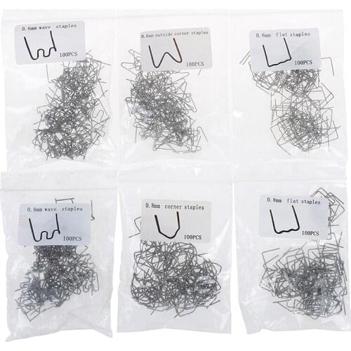 Universal 100 Pcs/Set Precut 0.6mm-0.8mm Hot Wave Flat Staples For Plastic Stapler Repair Welder Repair Tool