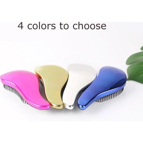 Magic 1pcs Anti-static Hair Brush Handle Tangle Detangling Comb Shower Electroplate Massage Comb Salon Hair Styling Tool Cabelo