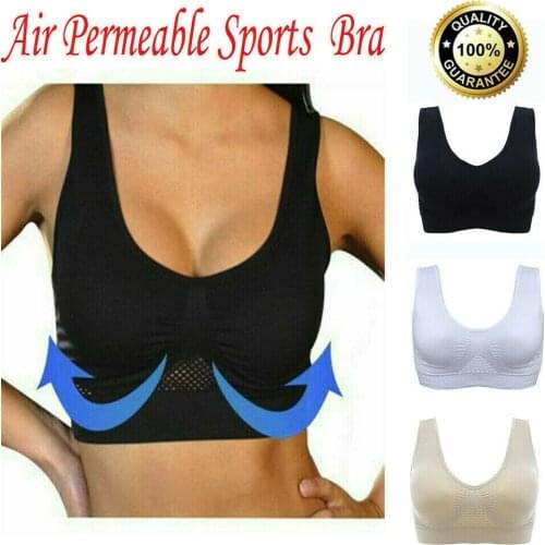 Air Permeable Cooling Summer Sport Wireless Bra Gym Fitness Athletic Running Sport Tops Underwear Workout Vest Tank Dropshipping