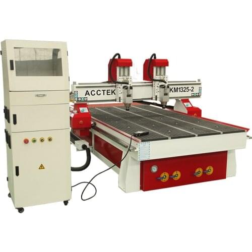 High Accuracy Router Vaccum Table CNC Machine With Two Spindle Motors CNC Router For Sign Making 1325