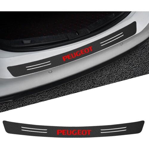 1pcs Auto styling Rear Bumper Protection Carbon Fiber Sticker For Peugeot 307 peugeot 206 308 207 406 407 408 Accessories