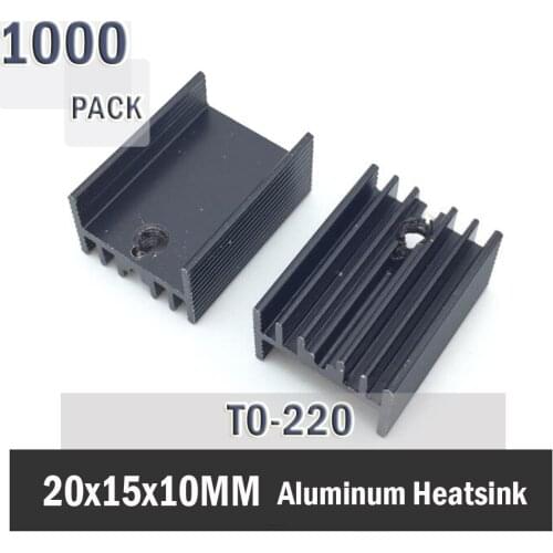 1000Pcs Gdstime 20mm x 15mm x 10mm Aluminium TO-220 Heatsink TO 220 Heat Sink Transistor Radiator TO220 Cooler Cooling 20*15*10