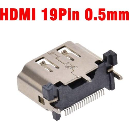 2PCS HDMI-compatibl HD Soquete Sub Vertical 19Pin 0.5MM Pino Deouro Connector
