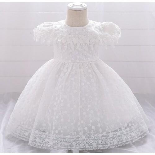 2020 White Baby Girl Dress 1st Birthday Dress For Girl Ceremony Evening Gown Party Wedding Princess Dresses Christening 1 2 Year
