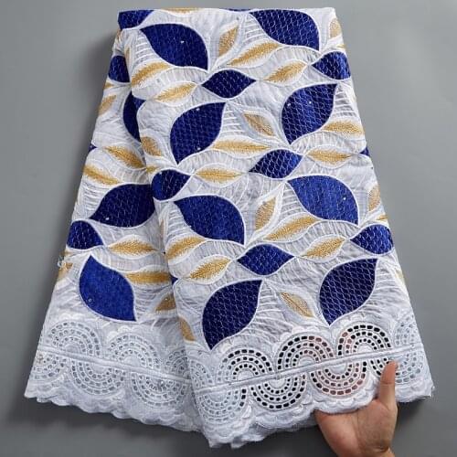 Lace Fabric White African Cotton Lace Fabric High Quality Embroidery Dubai Swiss Voile Lace In Switzerland Dress For Women A2455