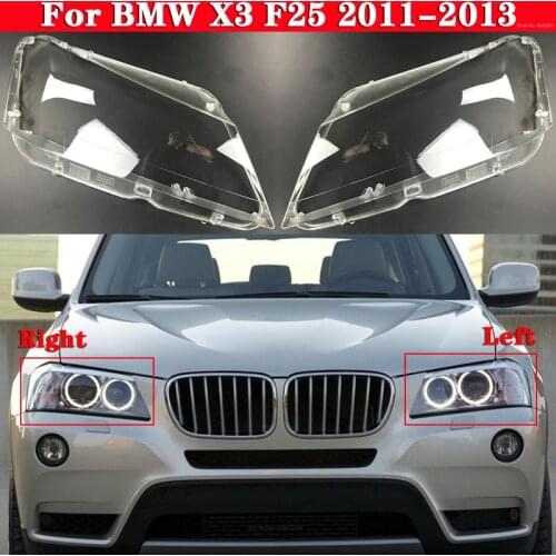 Car Front Headlight Cover For BMW X3 F25 2011-2013 Headlamp Lampshade Lampcover Head Lamp light Covers glass Lens Shell Caps