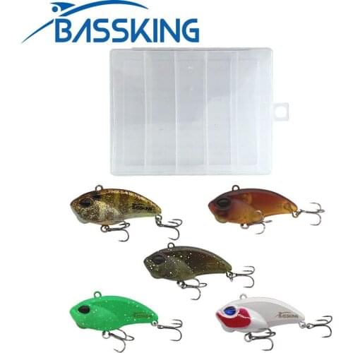 BASSKING Fishing Lure Hard Bait 5Pcs 38mm 3.6g Sinking Vibration Artificial VIB Winter Fishing Tackle Lipless Plastic Wobbler