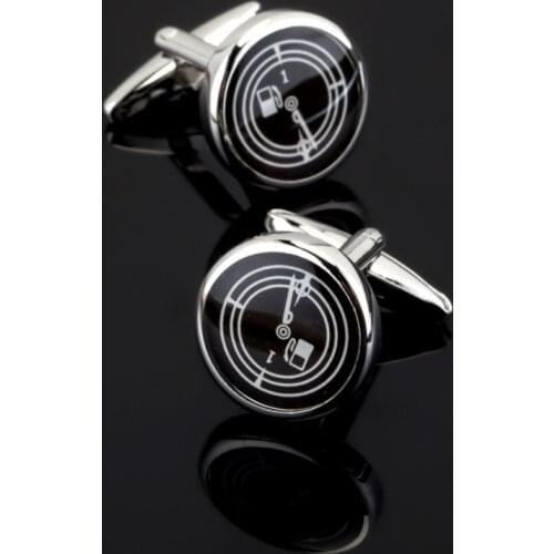 Free shipping, new fashion mens shirt cuff button black car oil watch cufflinks Exclusive Designer