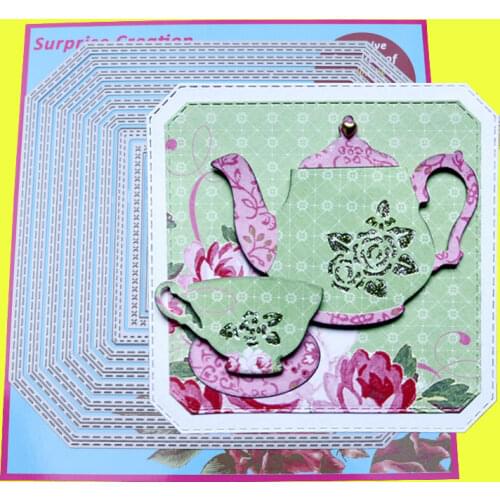 Large Cutting Dies Stitched Octagon Square Scrapbook Cardmaking DIY Paper Craft Metal Stencil Surprise Creation