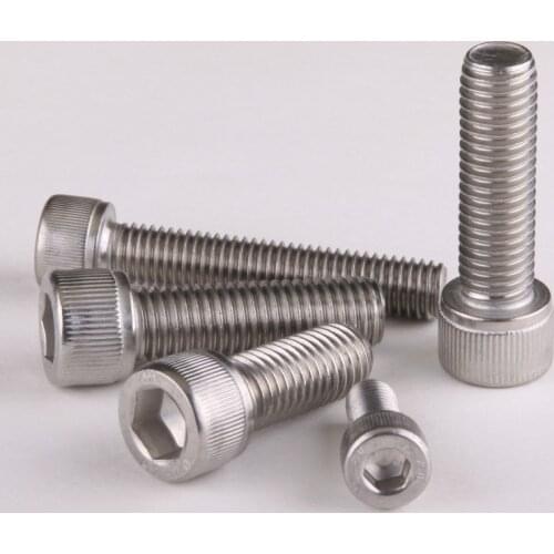 M3M4M5M6 Bolt M4 Screw Stainless Steel Hex Socket Cap Screw, 304 Stainless Allen Bolt, DIN912 M4*6/8/10/12-100 Free Shipping