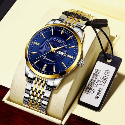 JLANDA Quartz Casual Fashion Atmosphere Luminous Sports Brand Steel Strap Clock Luxury Waterproof Date Watch Men Watches J6709