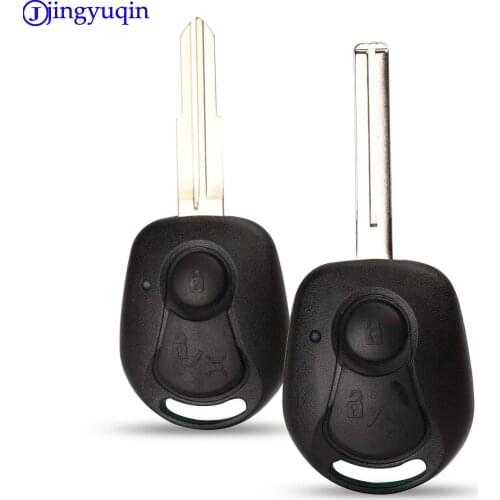 Jingyuqin 2 Buttons Remove Key Case Shell Fob Styling For SSANGYONG ACTYON KYRON REXTON Uncut Blade Key Fob Cover