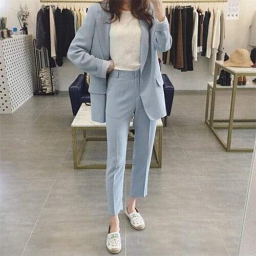 Black pants suit womens casual office business suits official uniform suits uniforms elegant nine / pants pants suits T