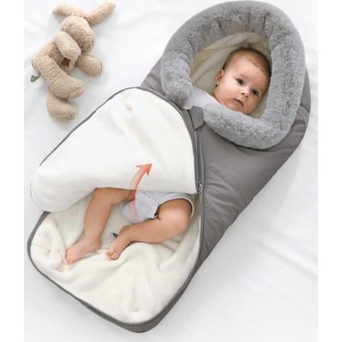 Stroller Sleeping Bag baby footmuff with fur collar waterproof sleeping bag warmer Envelope sleepsack clothes kids sleeping bag