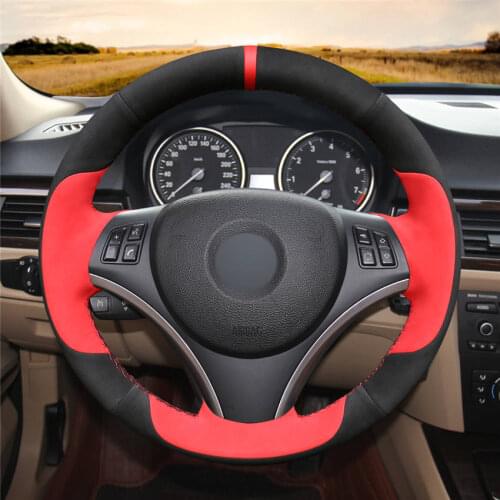 DIY Anti-Slip Wear-Resistant Steering Wheel Cover For BMW E90 E91 E92 E93 X1 E84 E87 E81 E82 E88 Car Interior Decoration