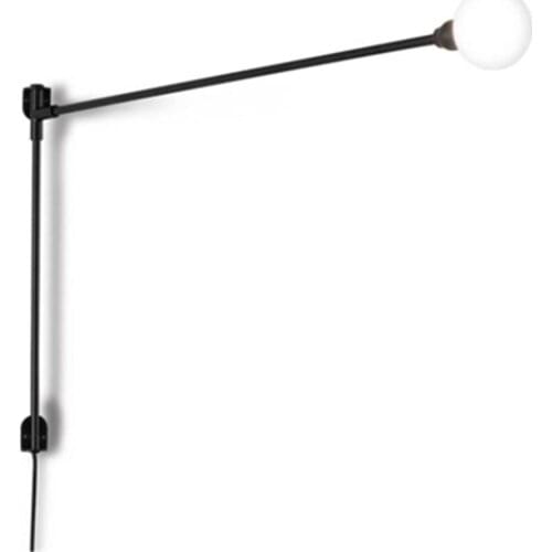 Nordic black rocker long wall lamps bedroom modern bedside light bar living room sofa background wall sconces lights lighting