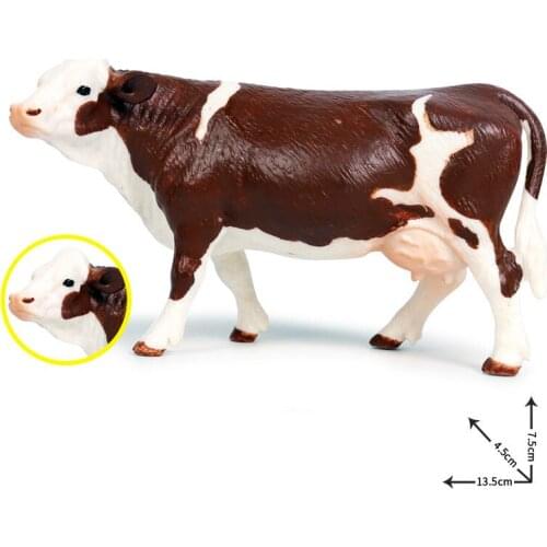 Simulated Animal Dairy Cow Model Solid Emulation Action Figure Learning Educational Kids Toys for Boys Simmental Holstein Cow