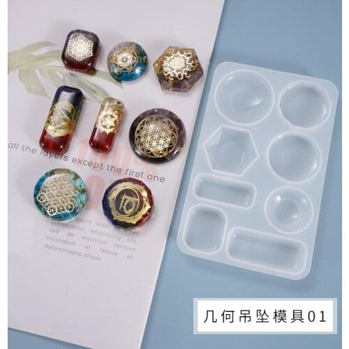 DIY Crystal Resin Mold Geometric Pendant Earrings Necklace Homemade Silicone Mold Crafts DIY Jewelry Making Tools Jewelry Mould