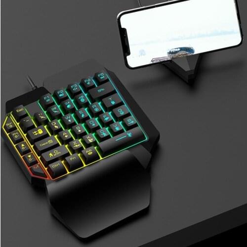 K15 39 keys Single Handed Gaming Membrane keyboard Gaming Keyboard RGB One Handed Mechanical Gaming Keyboard for PC Laptop