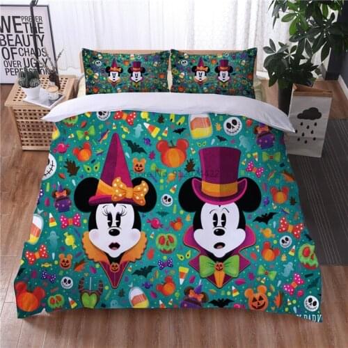 Funny Disney Mickey Mouse Minnie Mouse Duvet Cover Sets Comforter Bedding Sets Pillowcase Quilt Cover Sets Europe Australia Size