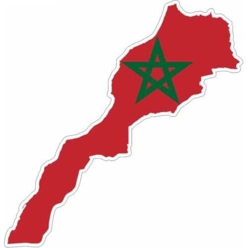 Personality Morocco Decal Map Car Sticker Automobile Accessories Waterproof Decal Reflective Decoration KK,17cm*5cm