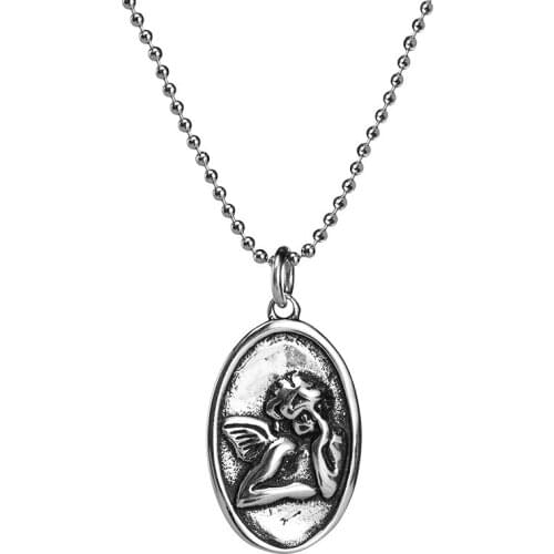 Little angel vintage brand necklace man 100% 925 Sterling silver nacklace Jewellery Clavicle chain pendant charms for women gift