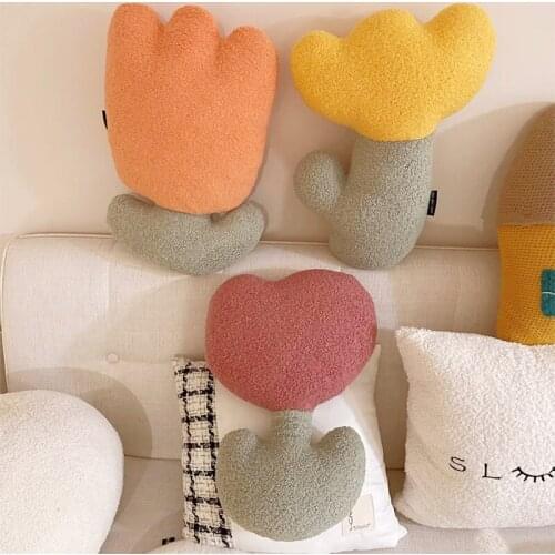 Fashional Flower Shaped Pillows Ins Photograhy Props Tulip shaped plush pillow Room Decorative Cushions Cute Sofa Throw Pillow