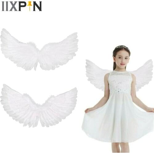 Fashion White Feather Angel Wings for Dance Party Cosplay Costume Stage Show Masquerade Carnival Holiday Decor Photography Props