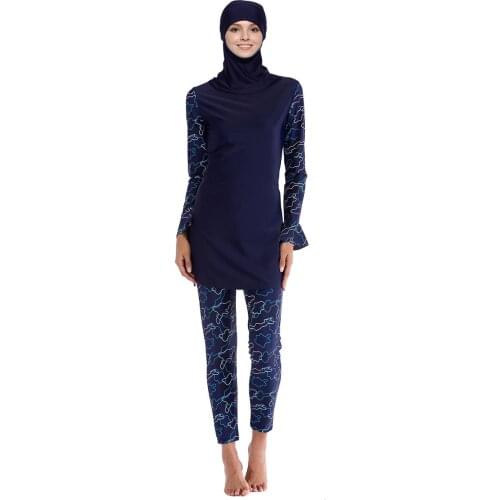 Muslim Swimwear Islamic Women Modest Hijab Full Cover Plus Size Burkinis Wear Swimming Bathing Suit Beach Full Coverage Swimsuit