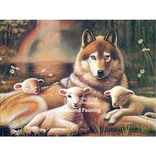 Animal Wolf DIY Cross Stitch Embroidery 11CT Kits Needlework Craft Set Printed Canvas Cotton Thread Home Decoration Room