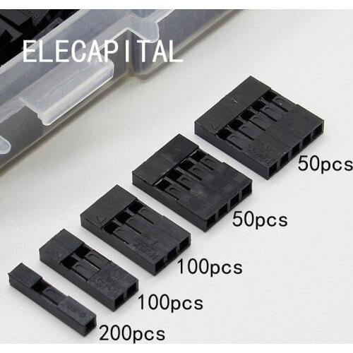 500pcs Dupont sets Kit with box 2.54mm Pitch 2P 3P 4P 5Pin Dupont Housing Plastic Shell Terminal Jumper Wire Connector set