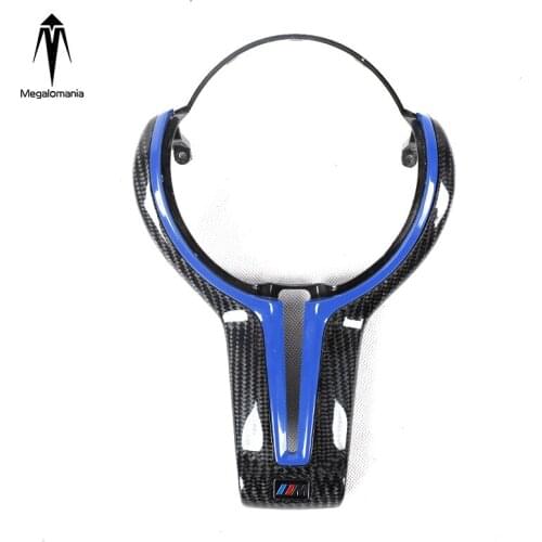 For BM W M2 F87 M3 F80 M4 F82 M6 F06 F12 F13 X5M F85 X6M F86 Carbon Fiber Steering Wheel Trim Cover for decoration car styling