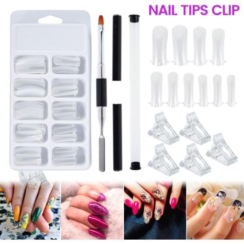 Brand New Nail Tips Clip Quick Building Gel Assistant Tool DIY Manicure Plastic Extension armour Clamp Nail Tips Clip Set