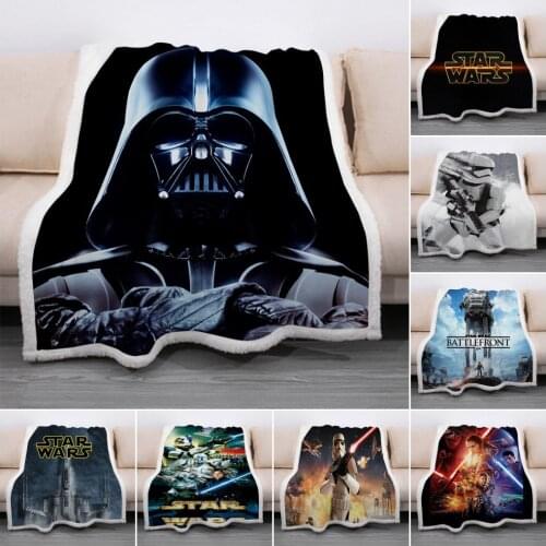 Cartoon Star Wars Sherpa Blanket Disney Anime Adult Kid Children Dormitory Office Nap Air-conditioned Quilt Keep Warm Super Soft