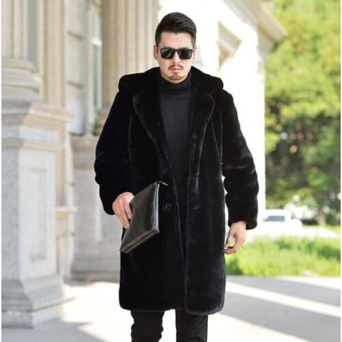 Autumn faux fur leather jacket mens winter thicken warm black fur leather coat men loose jackets jaqueta de couro fashion B162