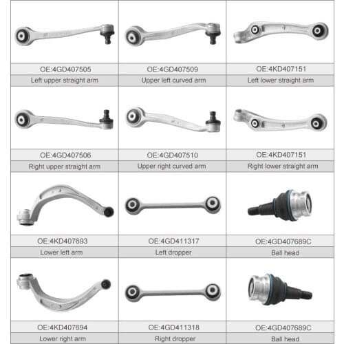 For Audi C7 A7 A6L Suspension Control Arm upper lower straight control arm4GD407505,4GD407509, 8KD407151 152 8KD407693 8KD407694