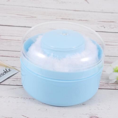 2pcs Fluffy Body Powder Case Talcum Powder Puff Container Kits with Powder Puff for Baby Infant