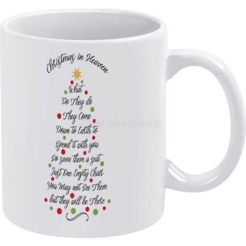 Christmas In Heaven Empty Chair Tree Sculpture White Mug Ceramic Mug Creative Mug Christmas Red Green Santa Snowman Snowflake Ch