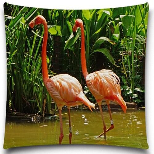 Flamingo Bird Series Cotton polyester Custom Birds Square Throw Pillows Cases kids Gift for sofa car home 9 style