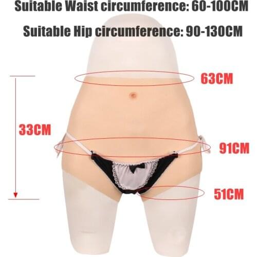91CM Silicone Realistic Vagina Panty Shemale Crossdresser Pussy Pants Transgender Artificial Sex Fake Underwear Enhancer Hip 2G