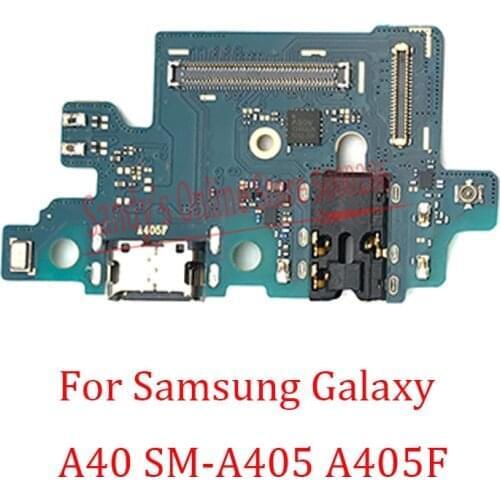 Power Charge USB Charging Port Dock Board Flex Cable For Samsung Galaxy A40 A405F With Microphone Audio Jack Flex Cable Parts